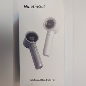 FanNinetinGel High Speed Handheld Fan, White New